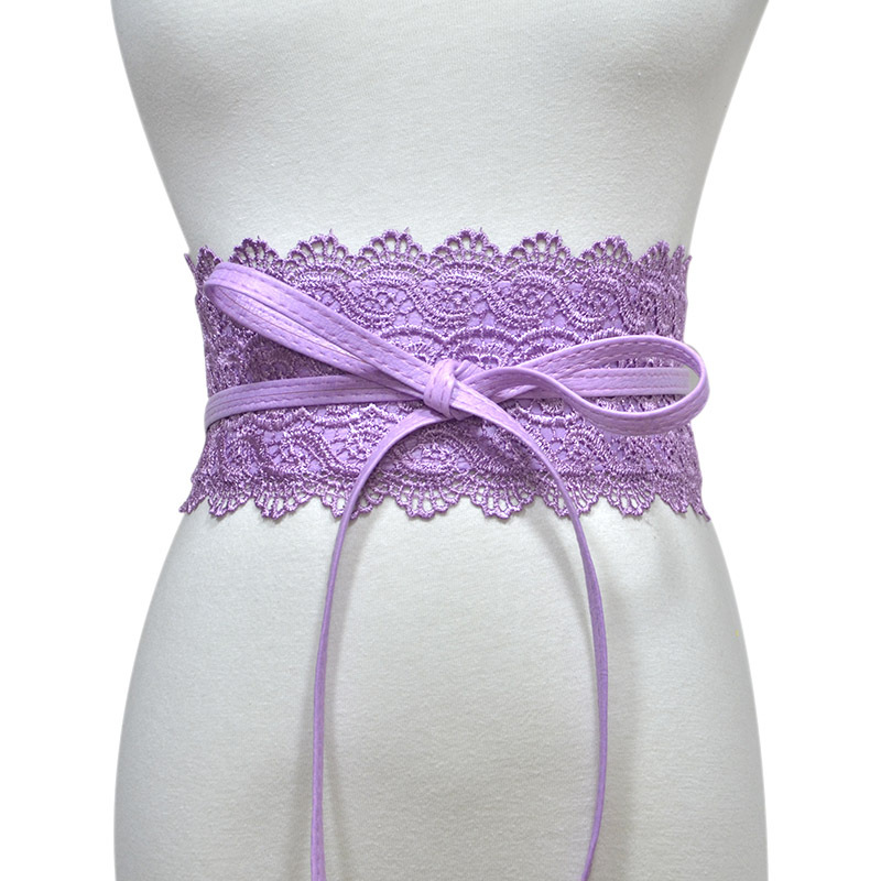 Lace trimmed wide waistband Onesize Purple