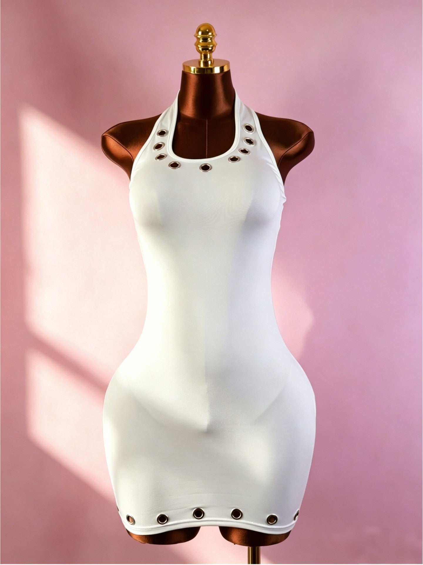 Stretch Halter Neck Backless Bodycon Dress for Party Wear