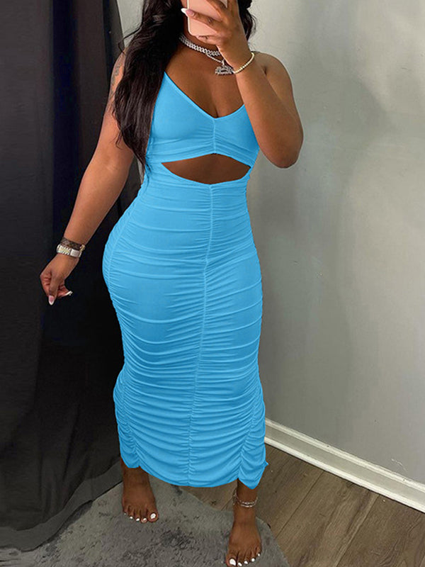 Robe froncée à découpes - Liquidation