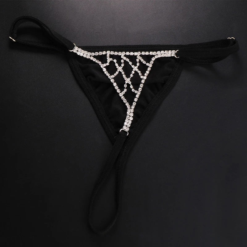 Mesh Rhinestone Underwear Body Chain for Intimate Festival Wear