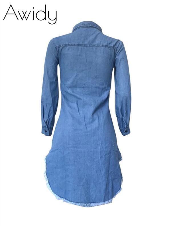 Distressed Denim Shirt Dress