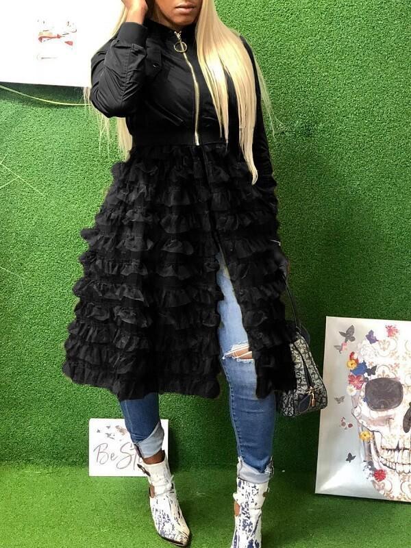 Indiebeautie Frilled Mesh Combo Jacket