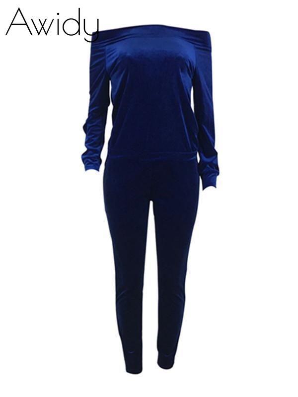 Off Shoulder Velvet Co-ord--Clearance