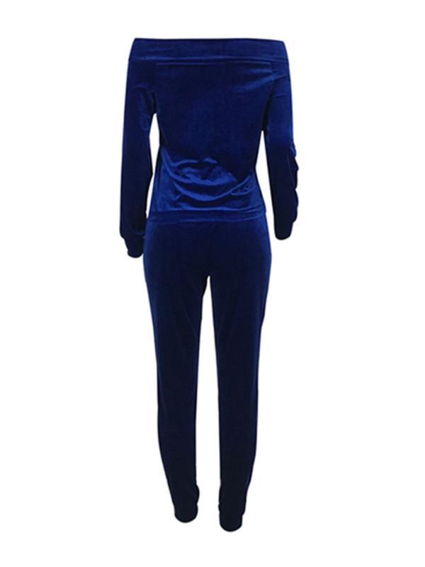 Schulterfreies Samt-Set