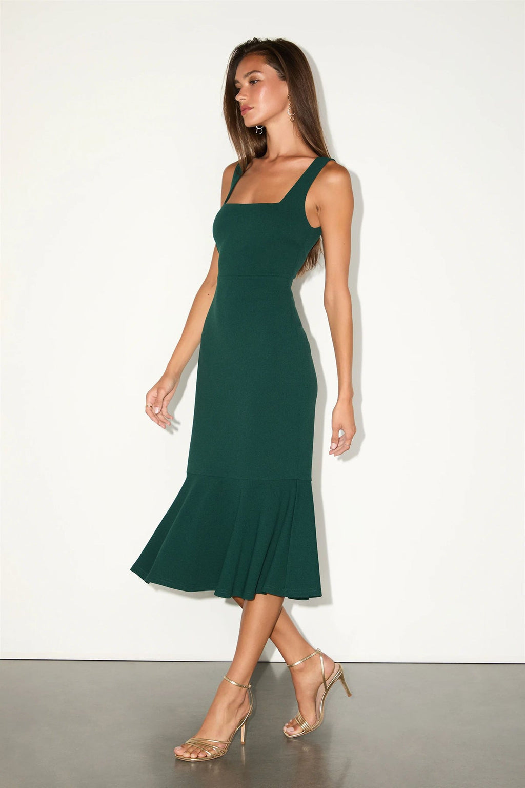Solid Camisole Fishtail Bodycon Dress for Evening Wear