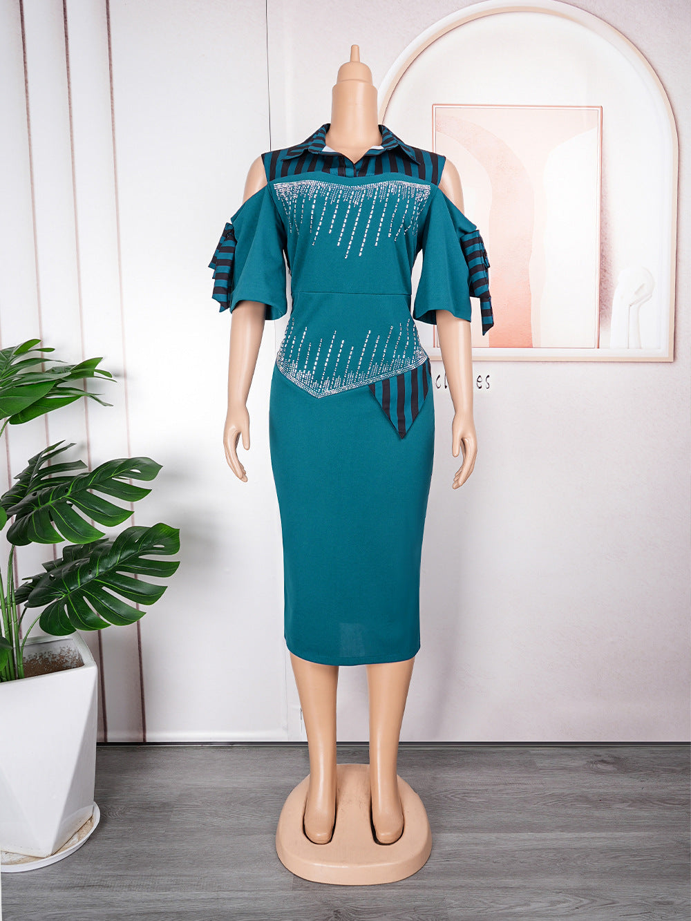 Plus Size African Fitted Bodycon Dress for Formal Events
