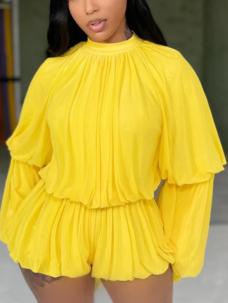 Dream Ruffle Draped Romper