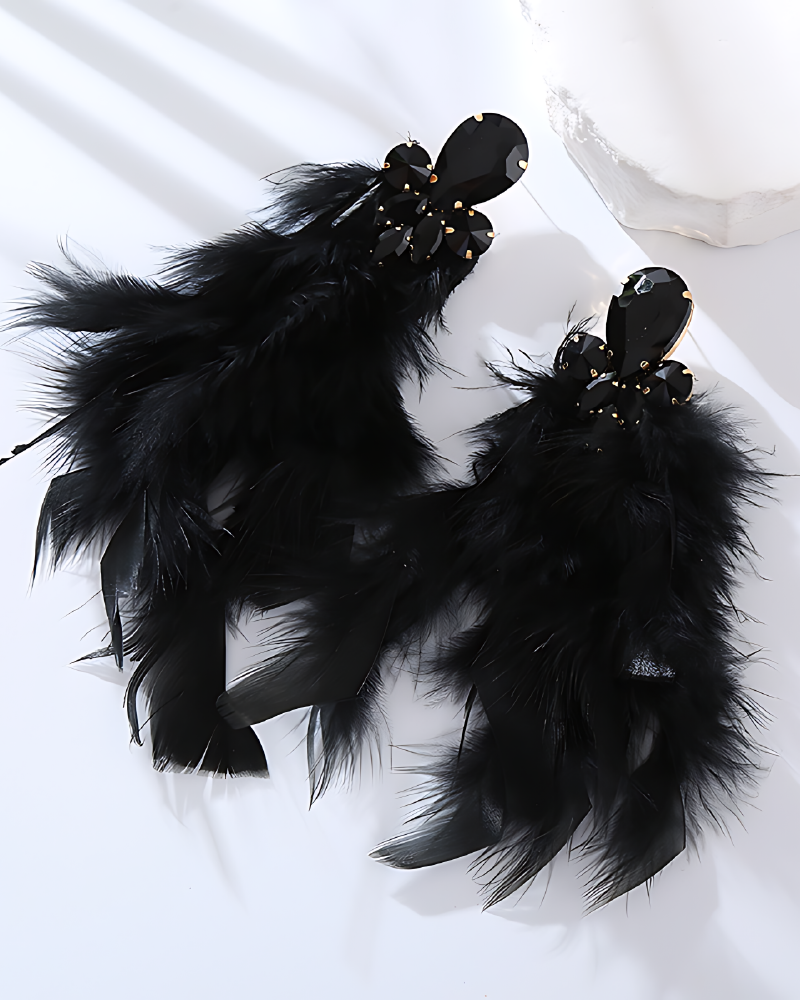 BARBADOS STATEMENT EARRINGS Black