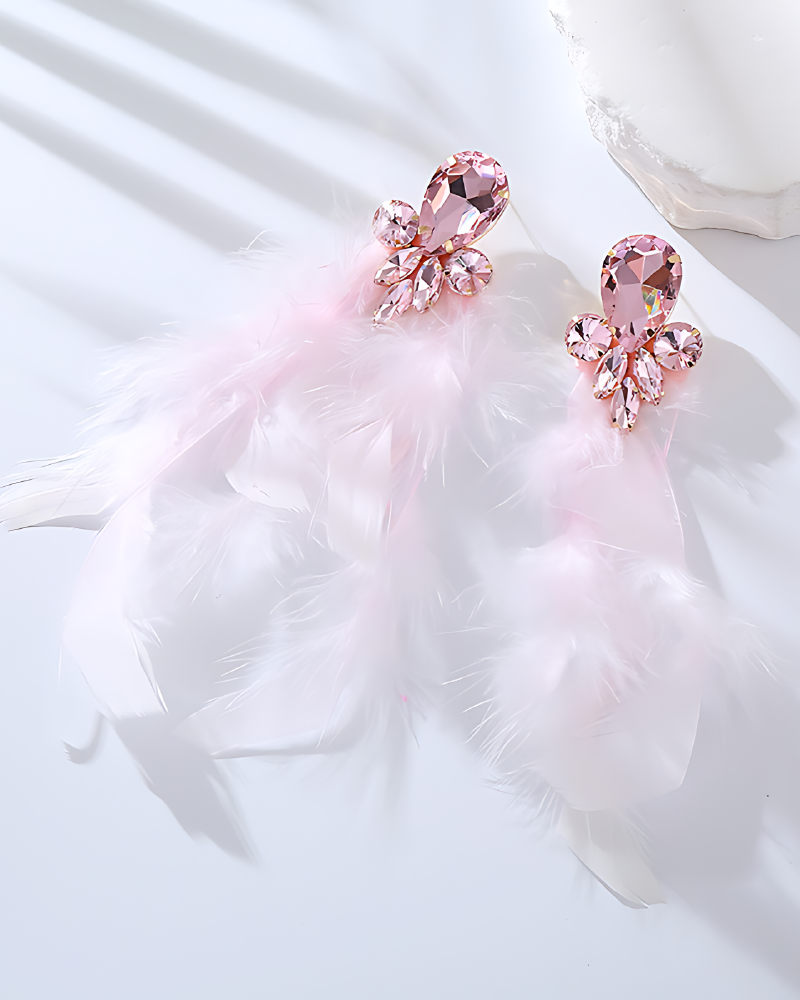 BARBADOS STATEMENT EARRINGS Rose red