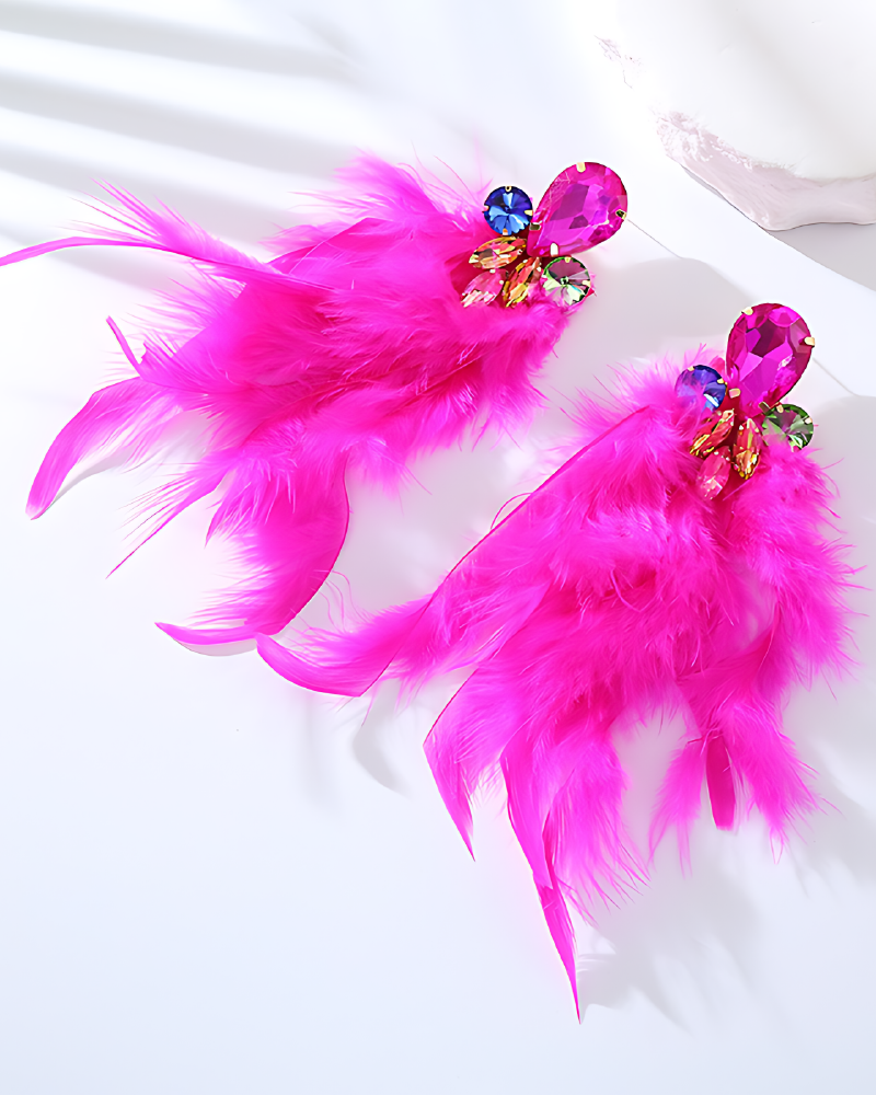 BARBADOS STATEMENT EARRINGS Red