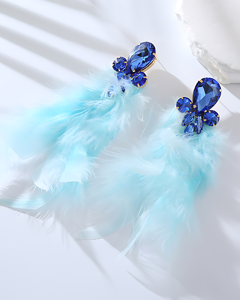 BARBADOS STATEMENT EARRINGS Sky Blue