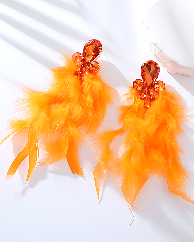 BARBADOS STATEMENT EARRINGS Orange