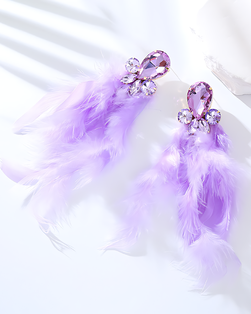 BARBADOS STATEMENT EARRINGS Purple