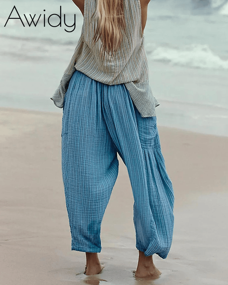 Stripe Ease Cropped Pants
