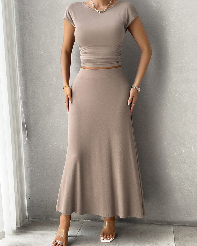 Elegant Affair Skirt Set Coffee