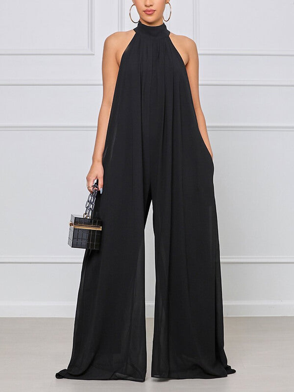 Sleeveless Chiffon Jumpsuit--Clearance