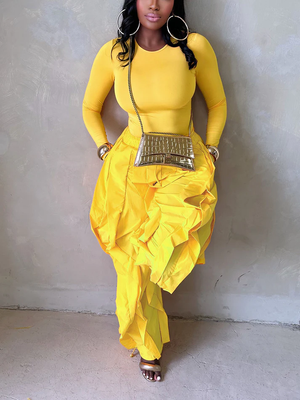 Sleek Top & Windbreaker Pleated Pants Sets