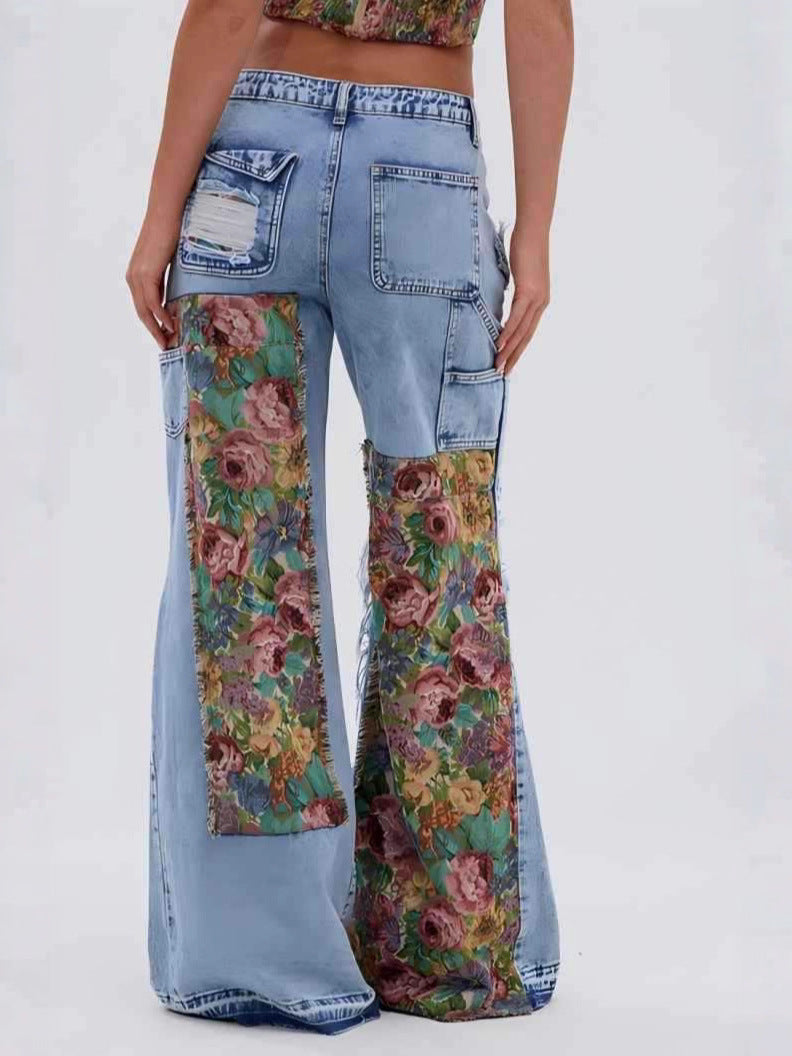 Distressed Straight-leg Jeans