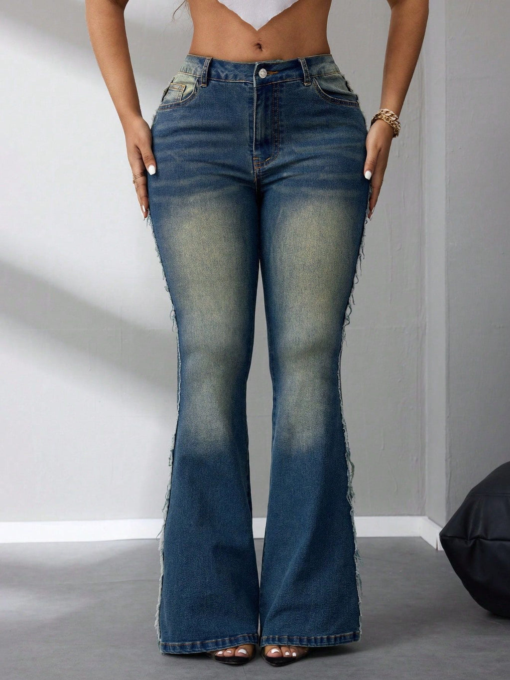 Stretch Bell-Bottom Jeans