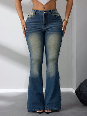 Stretch Bell-Bottom Jeans