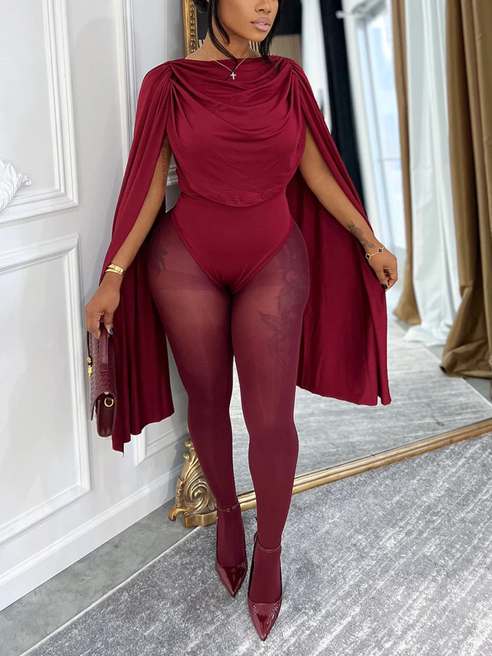 Goddess Draped Cape Bodysuits