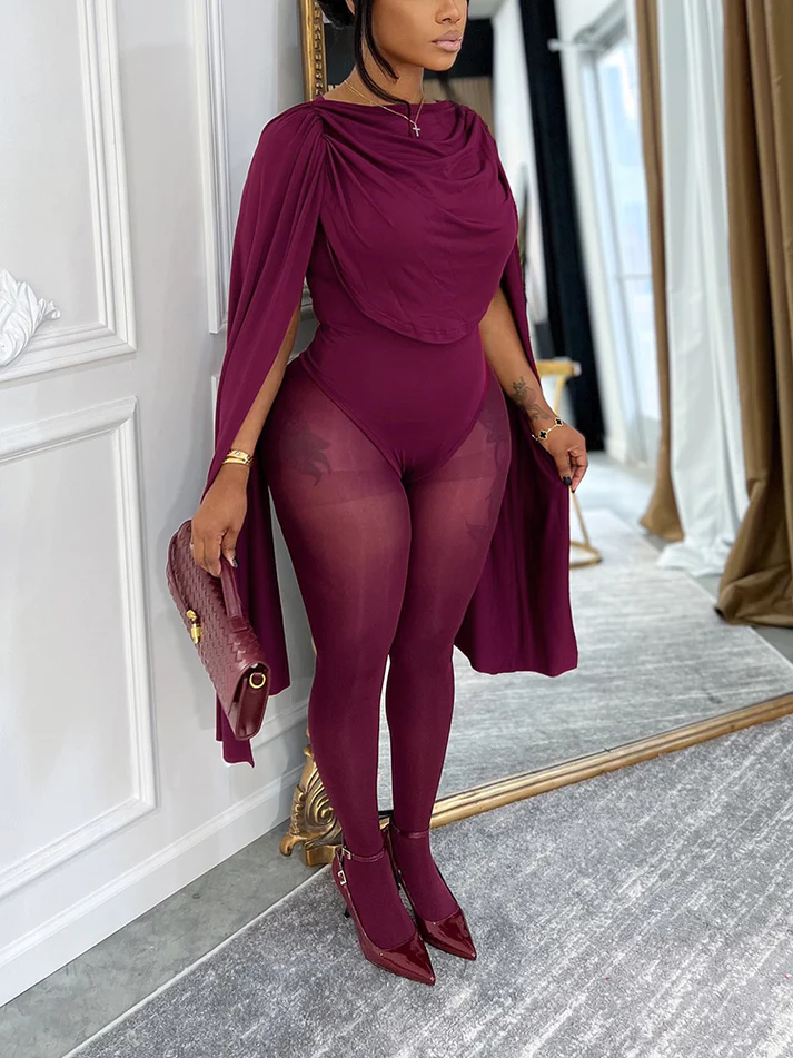Goddess Draped Cape Bodysuits