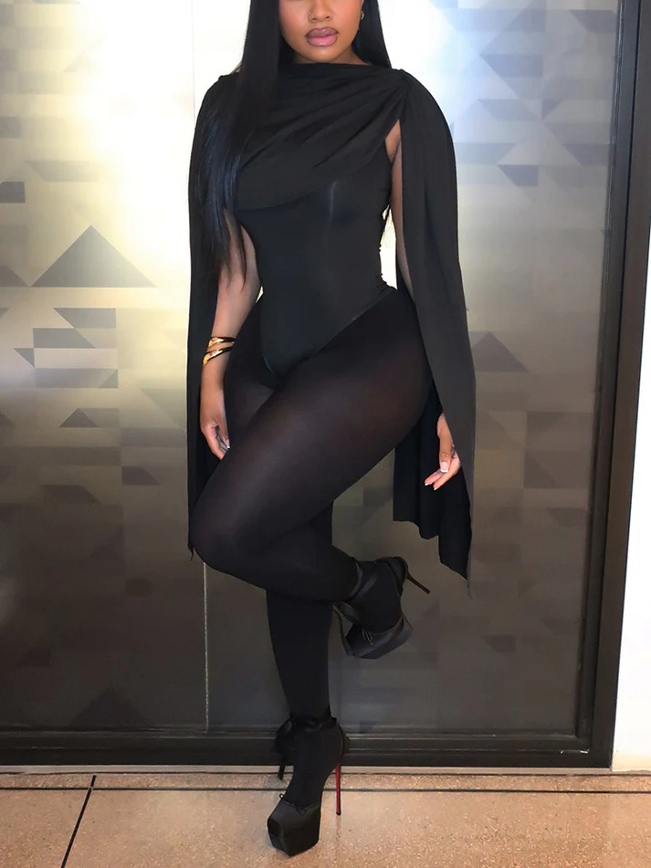 Goddess Draped Cape Bodysuits