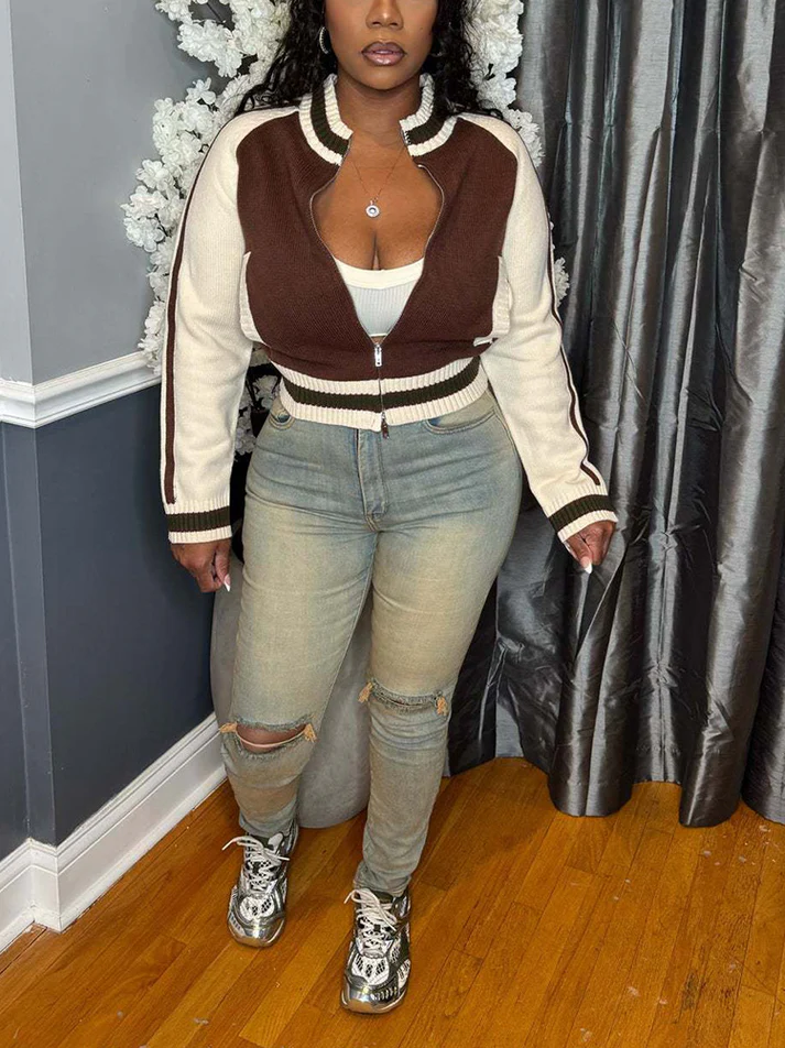 Knit Colorblock Jackets