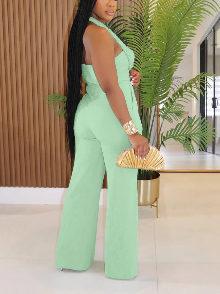 Braided Halter Jumpsuits