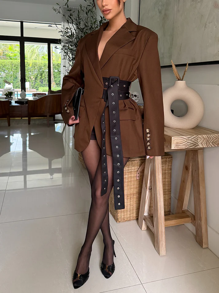Waist-cinched Blazer Jacket
