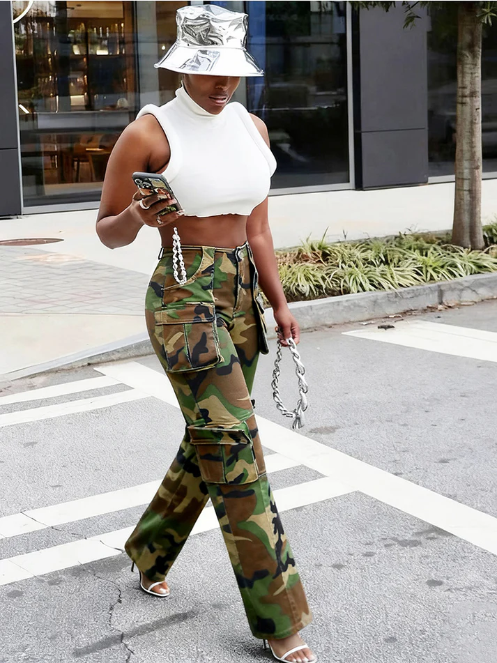 Leopard Cargo Jeans