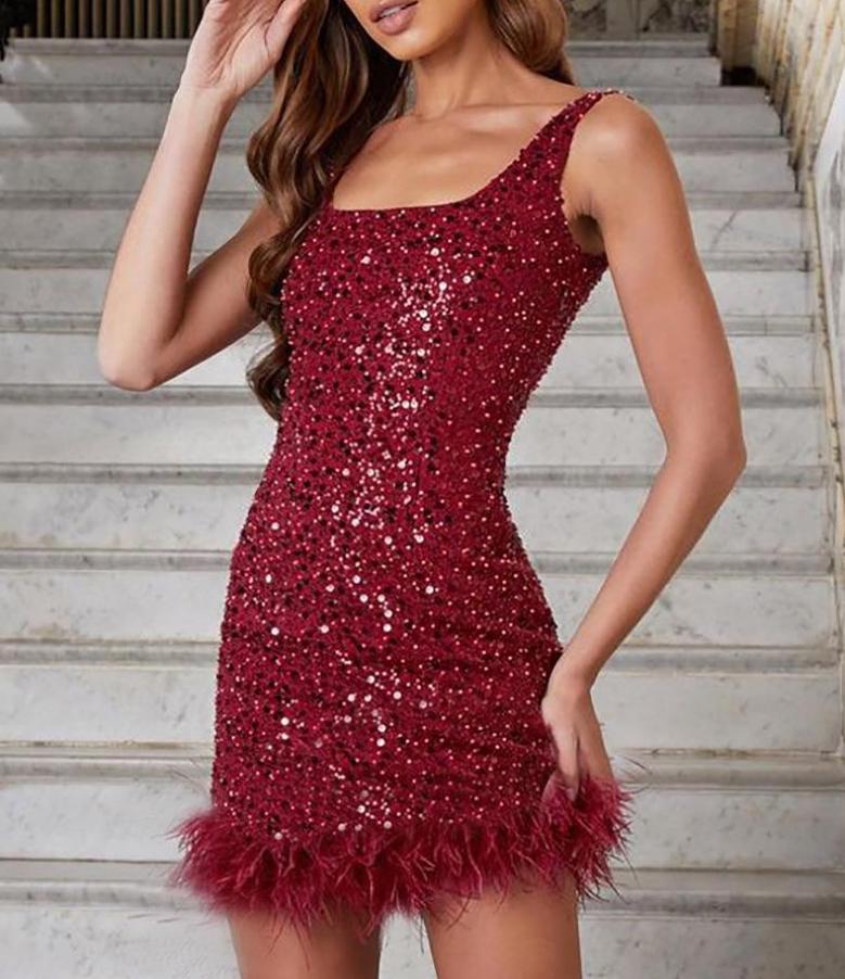 Sequined Sleeveless Dresses