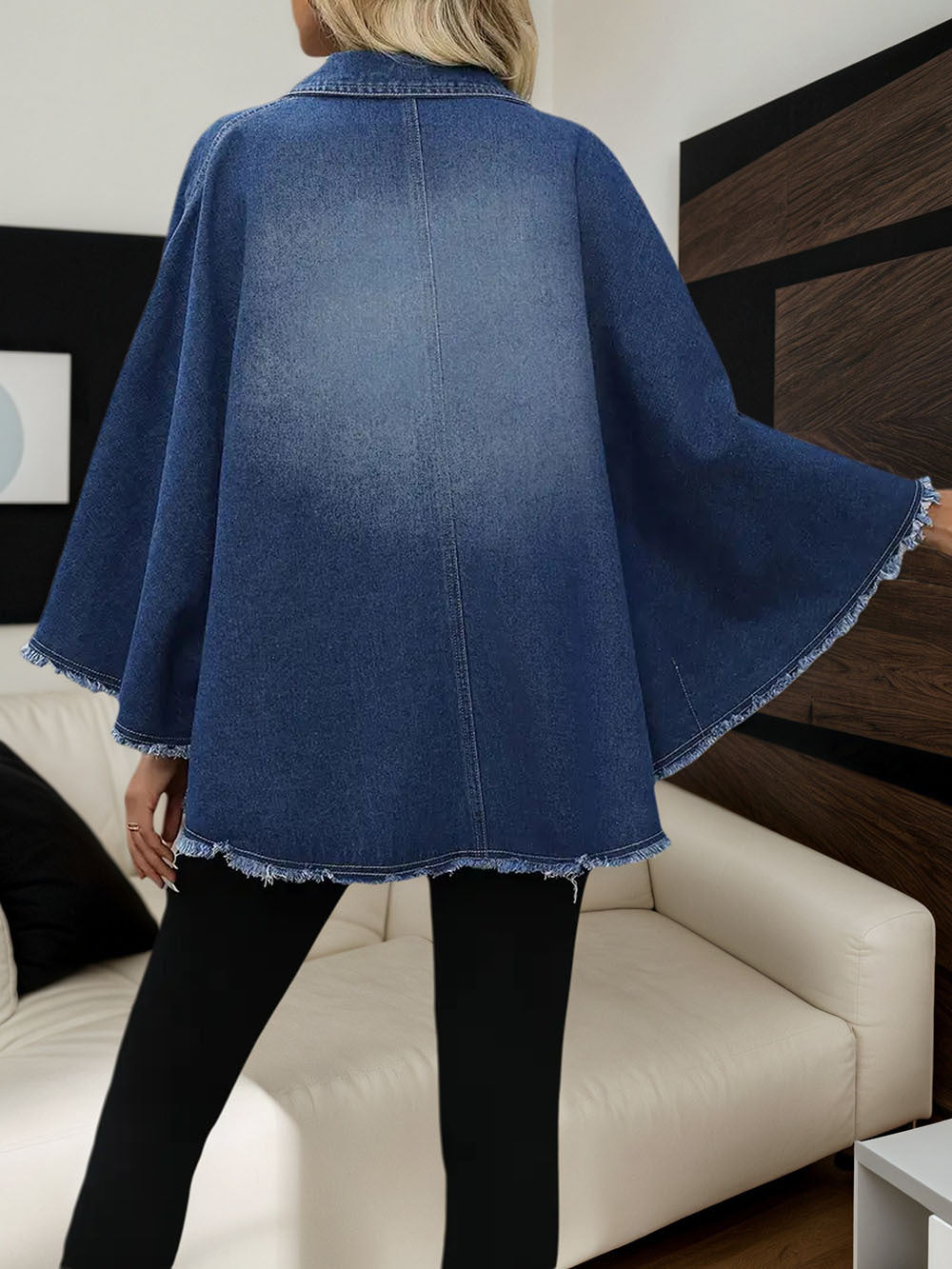 Lapel Batwing Sleeve Jackets