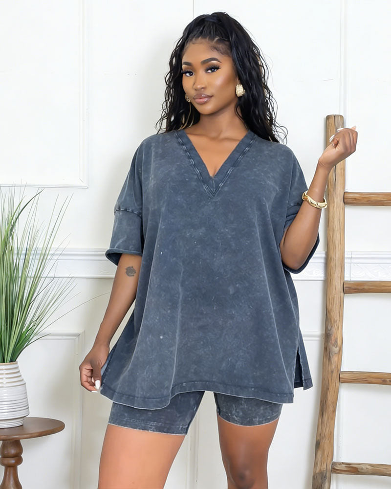 ACID WASH BIKER SET