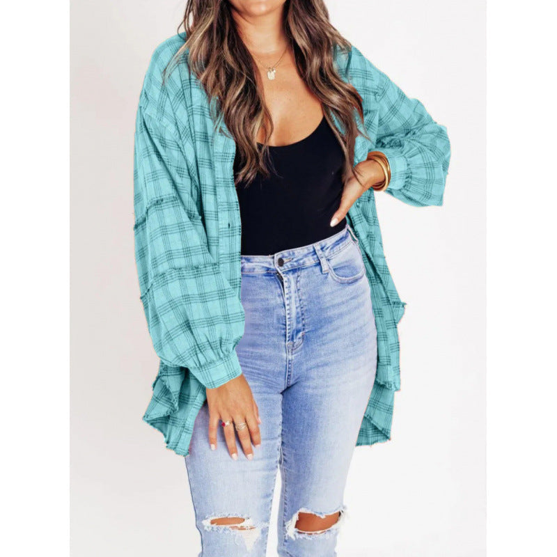 Relaxed-Fit Versatile Button-Down Plaid Shirt