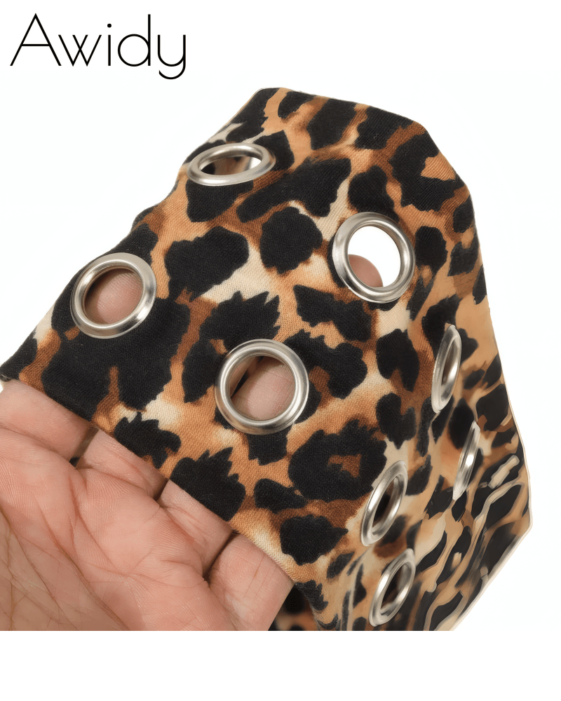 Hollow Out Metal Eyelets Elastic Headband