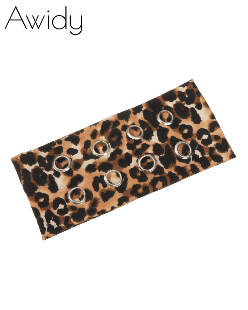 Hollow Out Metal Eyelets Elastic Headband