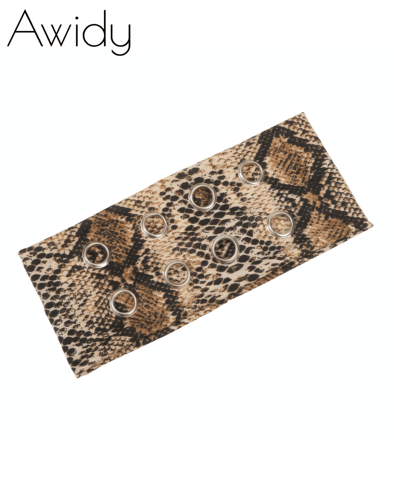 Hollow Out Metal Eyelets Elastic Headband