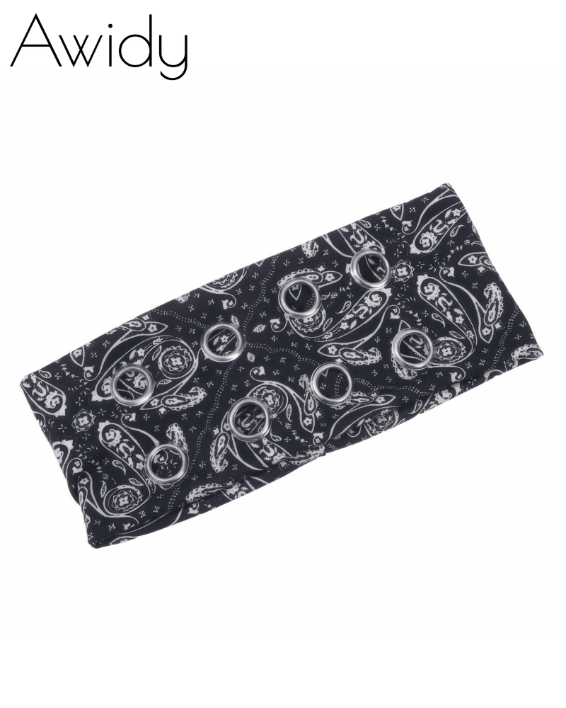 Hollow Out Metal Eyelets Elastic Headband