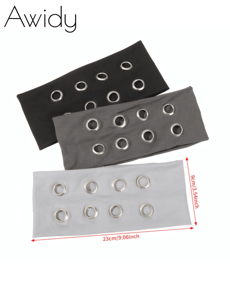 Hollow Out Metal Eyelets Elastic Headband