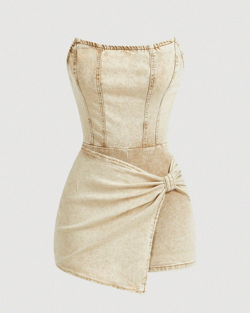 After Sun Strapless Denim Romper