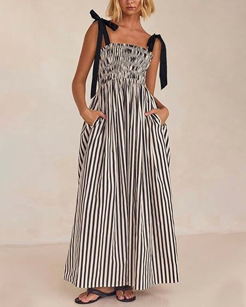 Alice Striped Maxi Dress Wide Straps