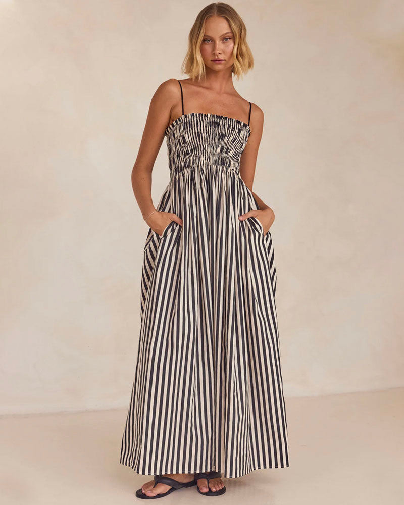 Alice Striped Maxi Dress Spaghetti straps
