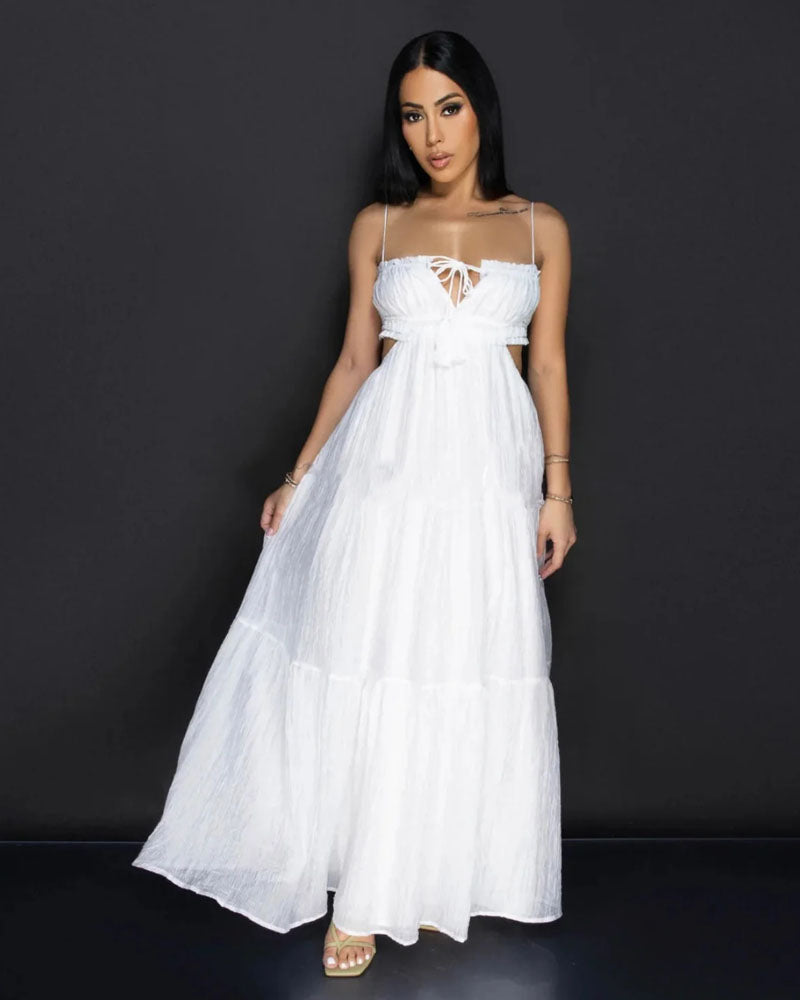 Allure Bali Resort Cutout Maxi Dress White