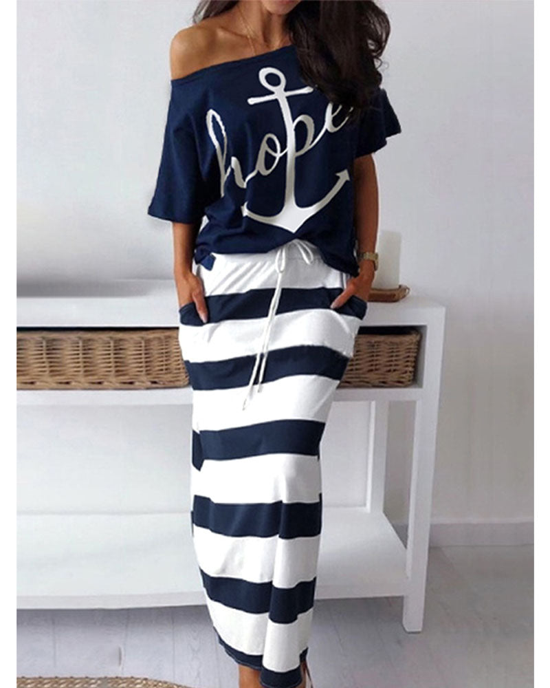 Anchor of Breaking Waves Skirt Set