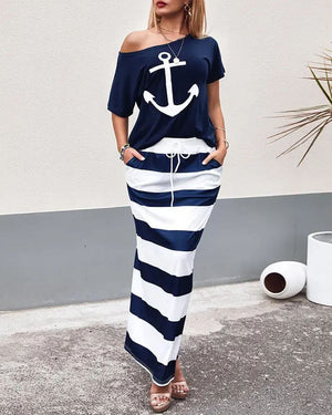 Anchor of Breaking Waves Skirt Set