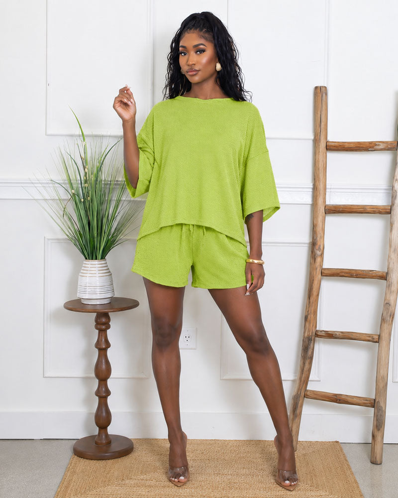 Aurelia Waffle Short Set