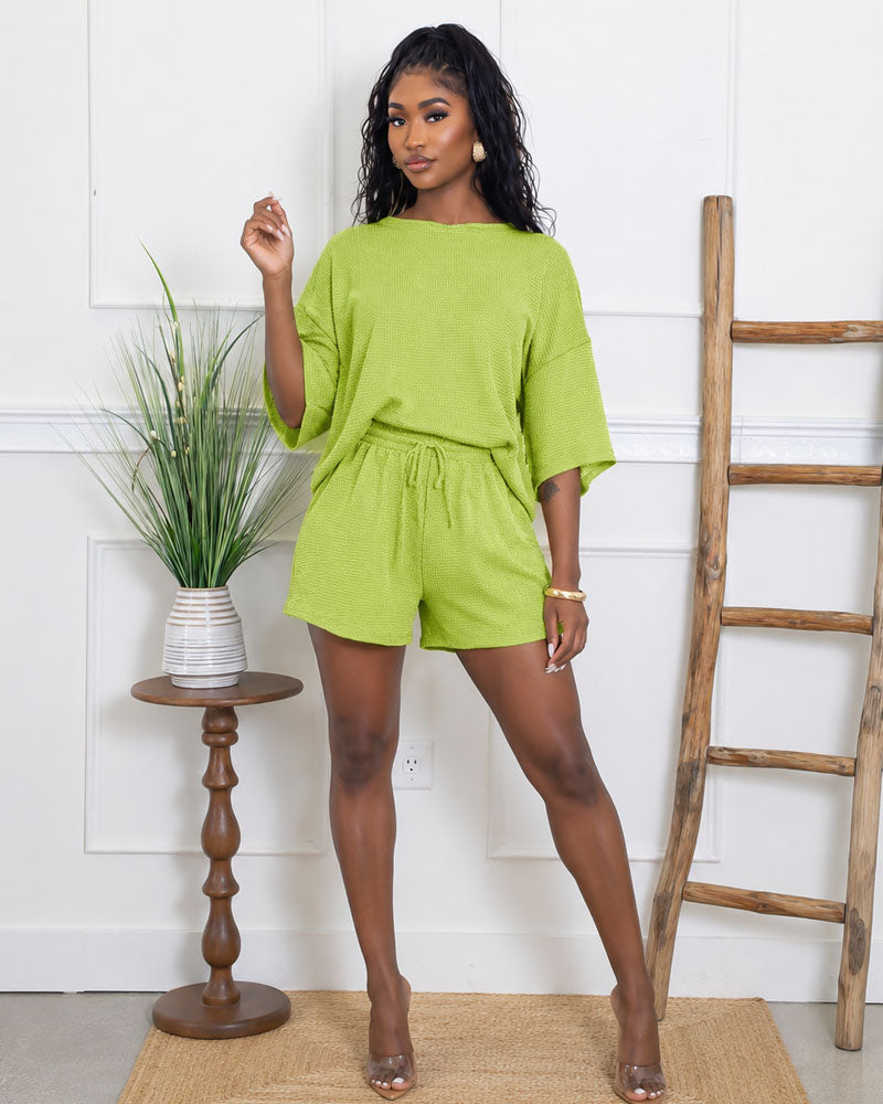 Aurelia Waffle Short Set