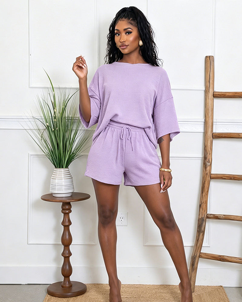Aurelia Waffle Short Set