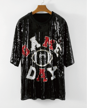 Head to Head Game Day Sequin Dress B-W